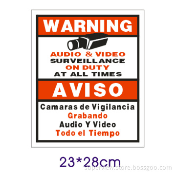 Security Warning Signs Plate for Surveillance Camera System (SVSIGNA)